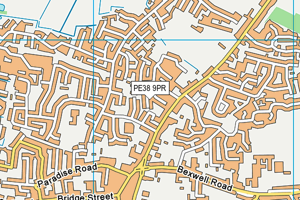 PE38 9PR map - OS VectorMap District (Ordnance Survey)