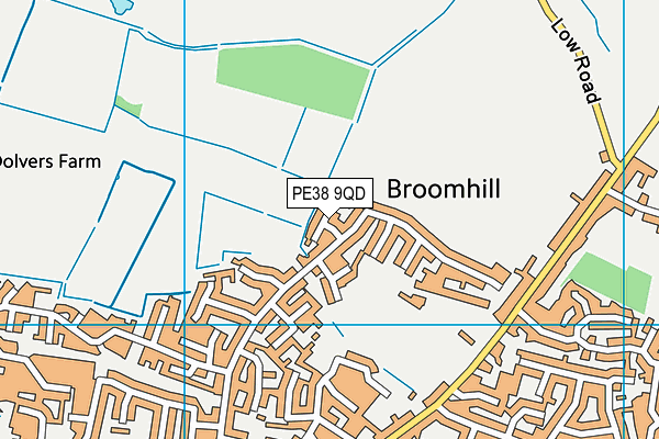 PE38 9QD map - OS VectorMap District (Ordnance Survey)