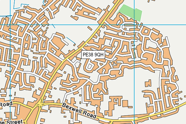 PE38 9QH map - OS VectorMap District (Ordnance Survey)