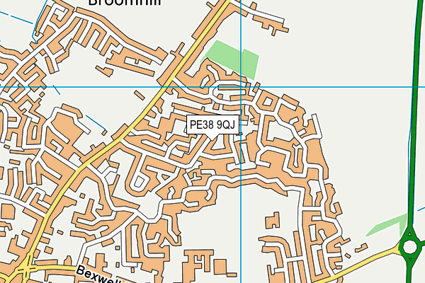 PE38 9QJ map - OS VectorMap District (Ordnance Survey)