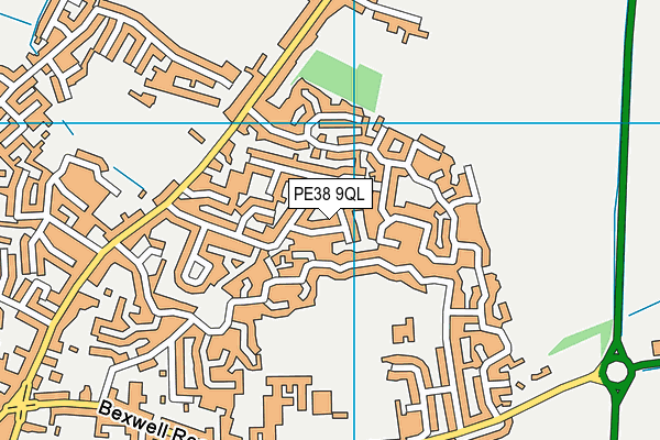 PE38 9QL map - OS VectorMap District (Ordnance Survey)