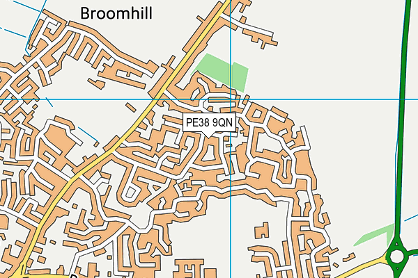 PE38 9QN map - OS VectorMap District (Ordnance Survey)