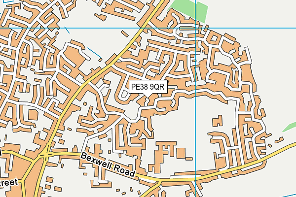 PE38 9QR map - OS VectorMap District (Ordnance Survey)