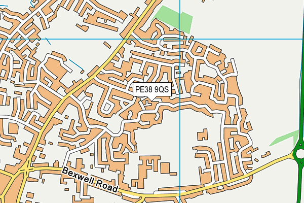 PE38 9QS map - OS VectorMap District (Ordnance Survey)