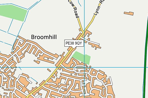 PE38 9QY map - OS VectorMap District (Ordnance Survey)