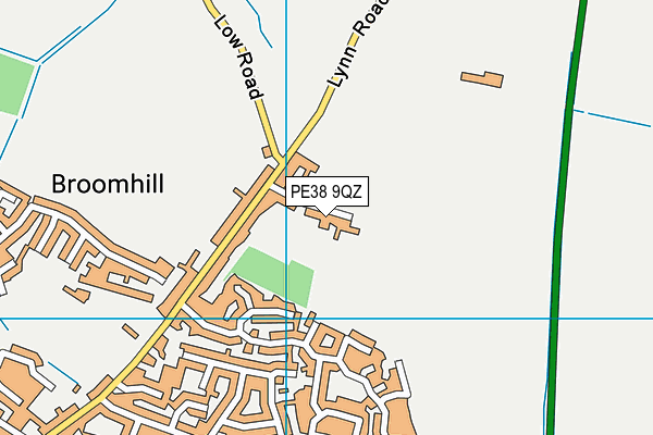 PE38 9QZ map - OS VectorMap District (Ordnance Survey)