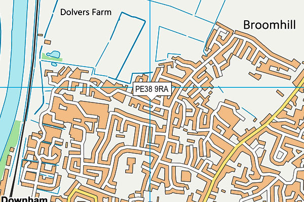 PE38 9RA map - OS VectorMap District (Ordnance Survey)