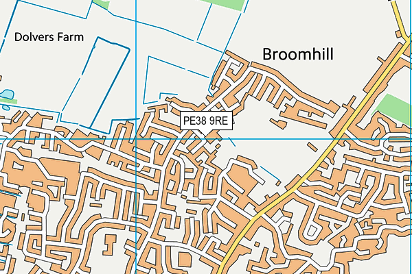 PE38 9RE map - OS VectorMap District (Ordnance Survey)