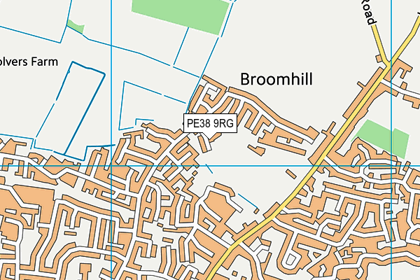 PE38 9RG map - OS VectorMap District (Ordnance Survey)
