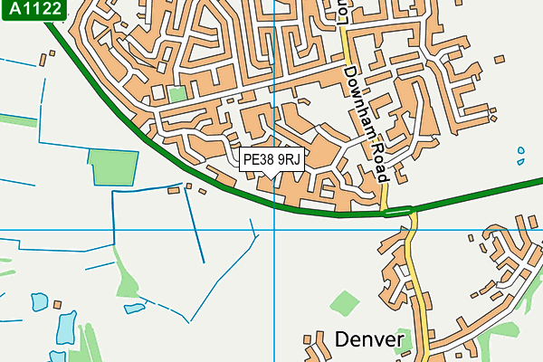 PE38 9RJ map - OS VectorMap District (Ordnance Survey)