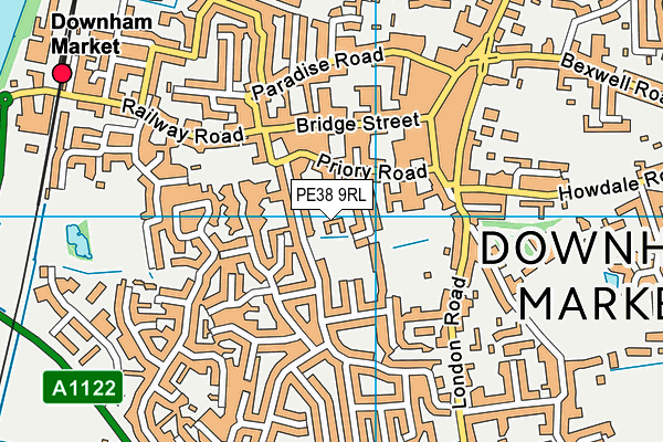 PE38 9RL map - OS VectorMap District (Ordnance Survey)