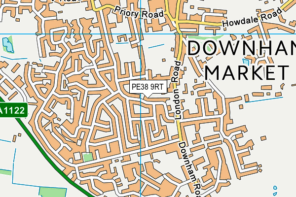 PE38 9RT map - OS VectorMap District (Ordnance Survey)