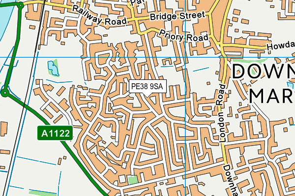 PE38 9SA map - OS VectorMap District (Ordnance Survey)