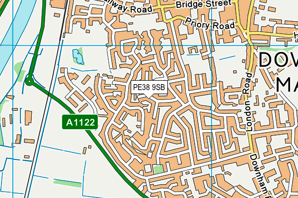 PE38 9SB map - OS VectorMap District (Ordnance Survey)