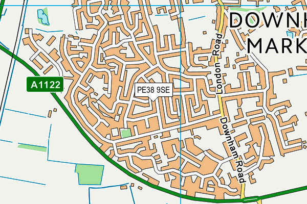 PE38 9SE map - OS VectorMap District (Ordnance Survey)