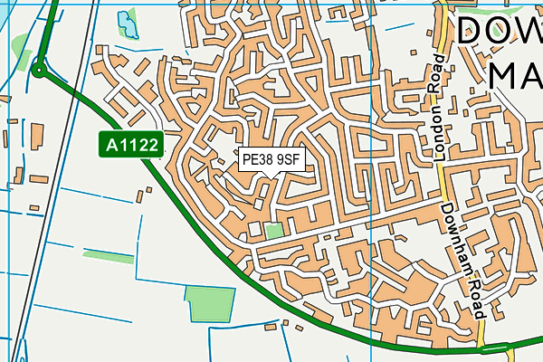 PE38 9SF map - OS VectorMap District (Ordnance Survey)