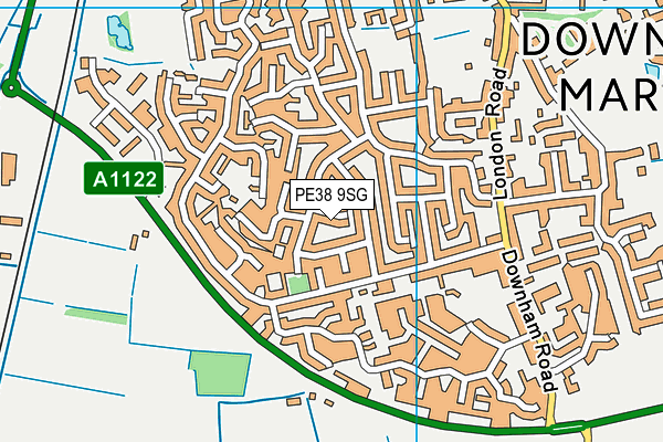 PE38 9SG map - OS VectorMap District (Ordnance Survey)