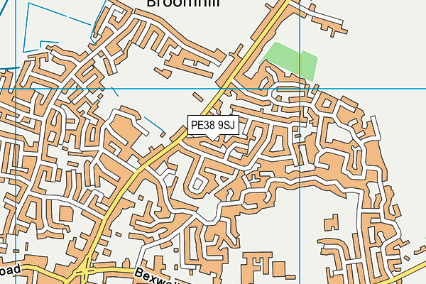 PE38 9SJ map - OS VectorMap District (Ordnance Survey)