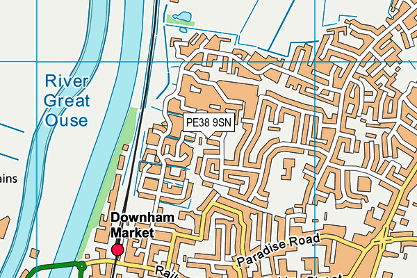PE38 9SN map - OS VectorMap District (Ordnance Survey)