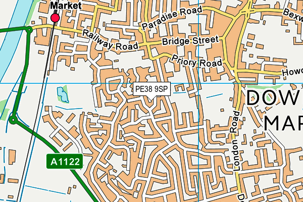 PE38 9SP map - OS VectorMap District (Ordnance Survey)