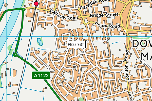 PE38 9ST map - OS VectorMap District (Ordnance Survey)