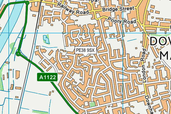 PE38 9SX map - OS VectorMap District (Ordnance Survey)