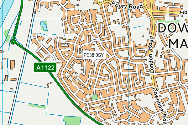 PE38 9SY map - OS VectorMap District (Ordnance Survey)