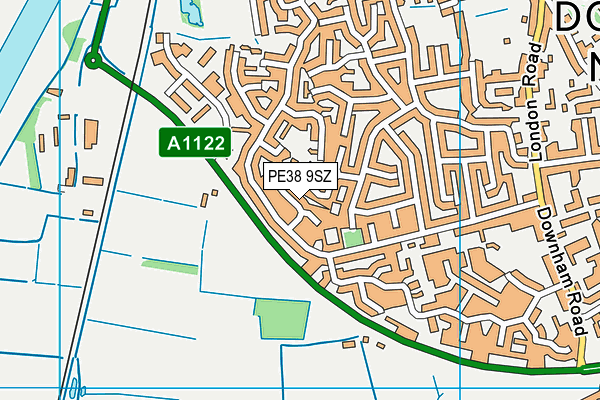 PE38 9SZ map - OS VectorMap District (Ordnance Survey)