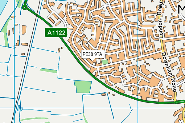 PE38 9TA map - OS VectorMap District (Ordnance Survey)