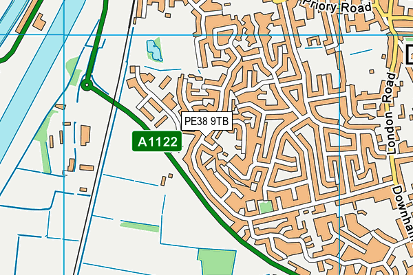 PE38 9TB map - OS VectorMap District (Ordnance Survey)