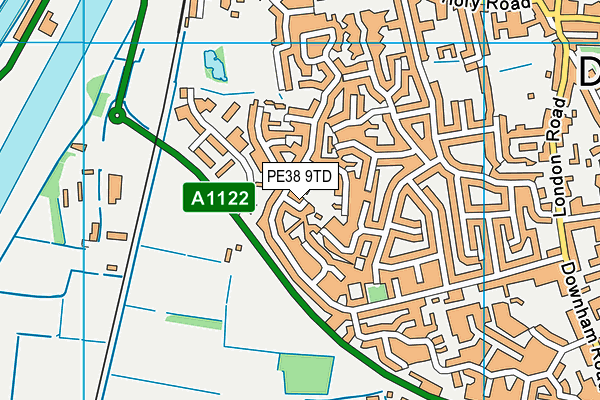 PE38 9TD map - OS VectorMap District (Ordnance Survey)
