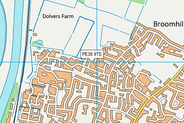 PE38 9TE map - OS VectorMap District (Ordnance Survey)