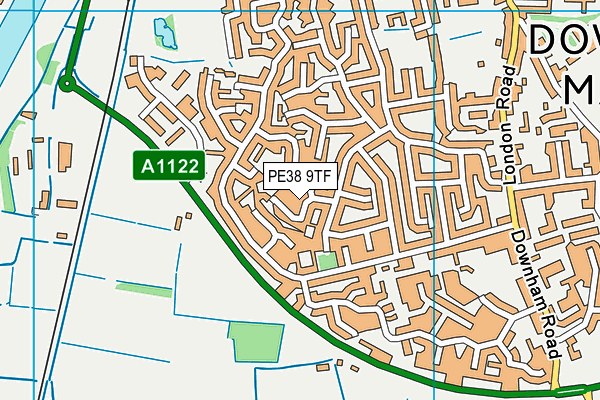 PE38 9TF map - OS VectorMap District (Ordnance Survey)