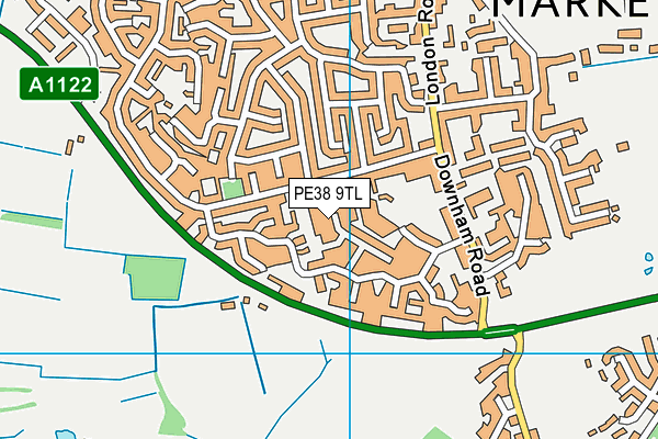 PE38 9TL map - OS VectorMap District (Ordnance Survey)