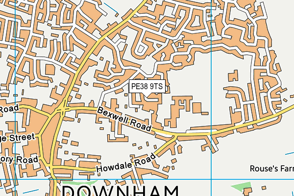 PE38 9TS map - OS VectorMap District (Ordnance Survey)