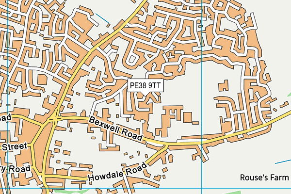 PE38 9TT map - OS VectorMap District (Ordnance Survey)