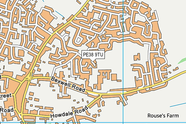 PE38 9TU map - OS VectorMap District (Ordnance Survey)