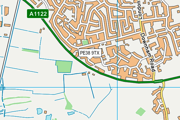 PE38 9TX map - OS VectorMap District (Ordnance Survey)