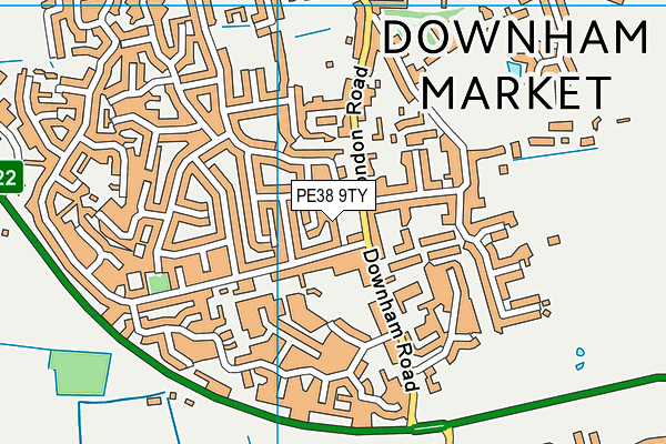 PE38 9TY map - OS VectorMap District (Ordnance Survey)