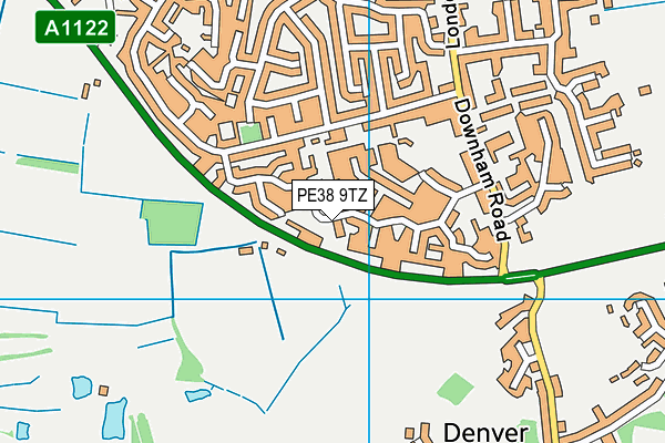 PE38 9TZ map - OS VectorMap District (Ordnance Survey)