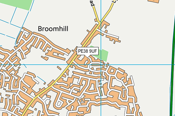 PE38 9UF map - OS VectorMap District (Ordnance Survey)