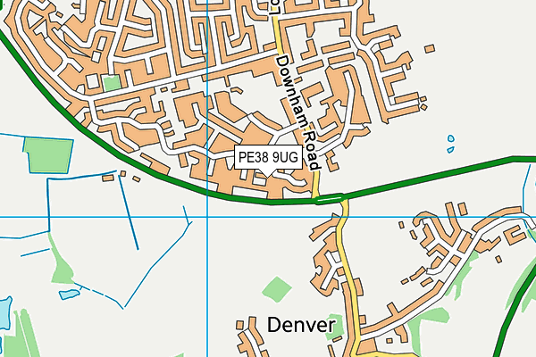 PE38 9UG map - OS VectorMap District (Ordnance Survey)