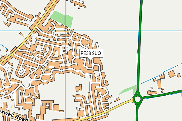 PE38 9UQ map - OS VectorMap District (Ordnance Survey)