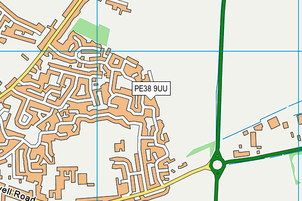 PE38 9UU map - OS VectorMap District (Ordnance Survey)
