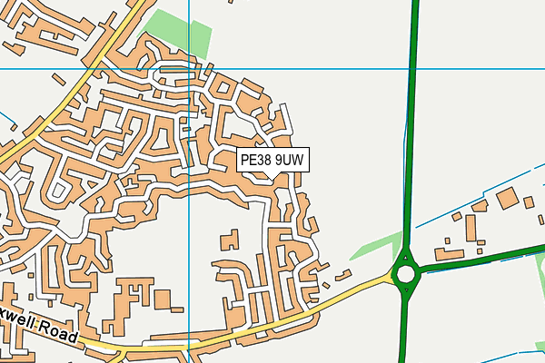 PE38 9UW map - OS VectorMap District (Ordnance Survey)