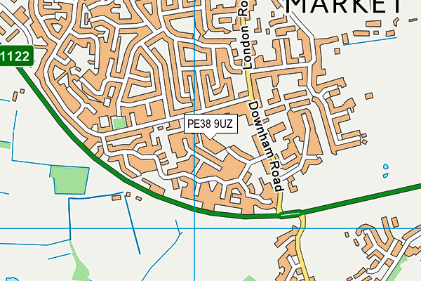 PE38 9UZ map - OS VectorMap District (Ordnance Survey)