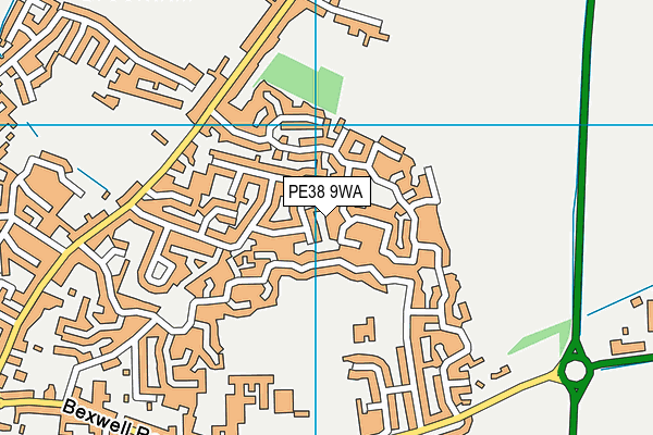 PE38 9WA map - OS VectorMap District (Ordnance Survey)