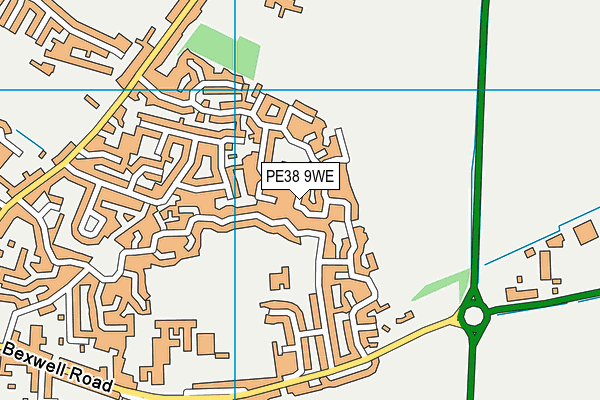 PE38 9WE map - OS VectorMap District (Ordnance Survey)