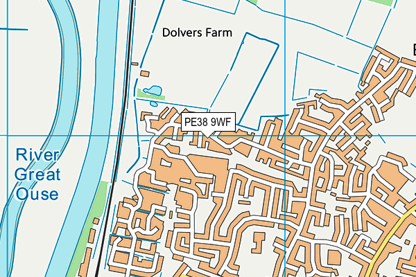 PE38 9WF map - OS VectorMap District (Ordnance Survey)