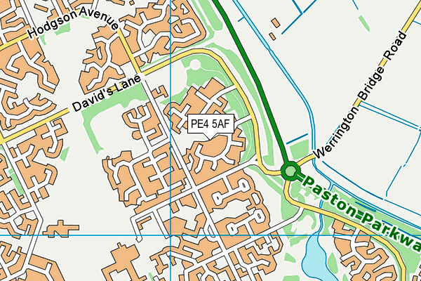 PE4 5AF map - OS VectorMap District (Ordnance Survey)